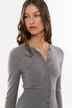 Cassie Button Through Knit Cardi, DARK GREY MARLE - alternate image 4