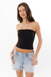 Soft Longline Tube Top, BLACK - alternate image 1