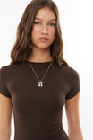 Luxe Longline Tee, ESPRESSO BROWN - alternate image 4