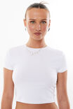 Luxe Cropped Short Sleeve Top, WHITE - alternate image 4