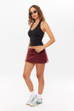 Elsie Fleece Micro Skort, DARK PLUM - alternate image 5