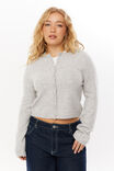 Brydie Button Through Cardigan, GREY MARLE - alternate image 1