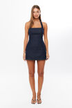 Rosie Halter Denim Mini Dress, INDIGO - alternate image 1