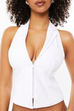 Tilly Zip Through Top, WHITE - alternate image 4
