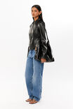 Gracie Collared Faux Leather Jacket, BLACK - alternate image 5