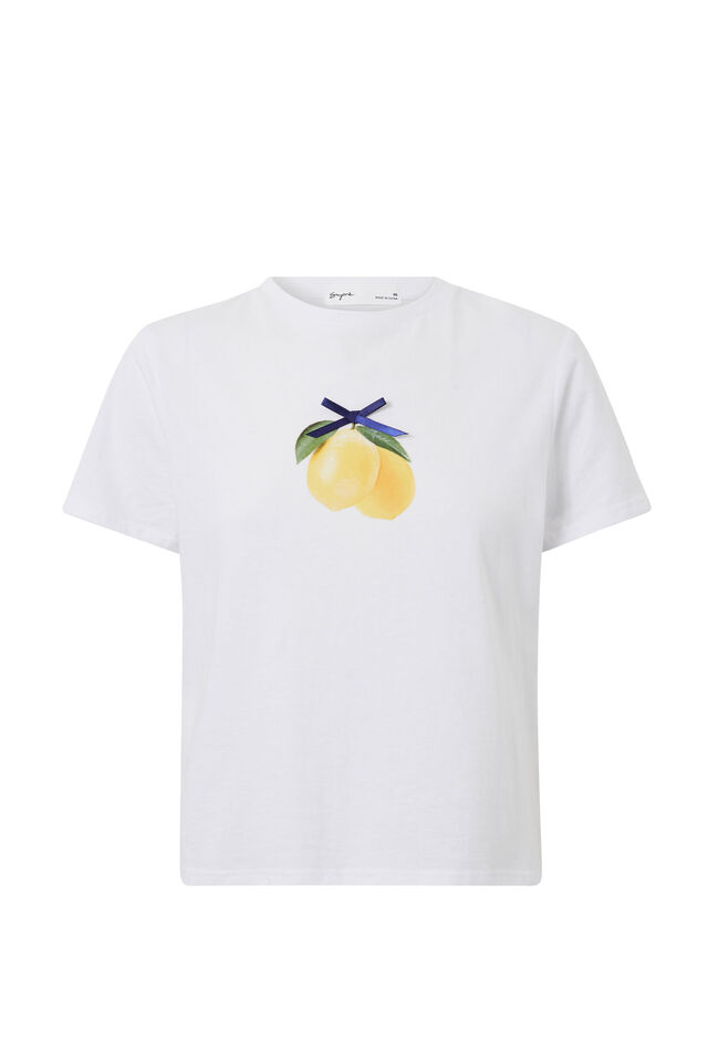 Lemon Graphic Tee, WHITE/LEMONS