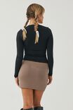 Luxe Hipster Mini Skirt, MINK BROWN - alternate image 4