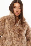Brooke Cropped Faux Fur Jacket, WASHED LEOPARD - alternate image 4