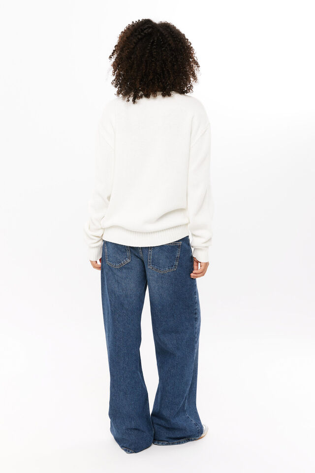 Bambie Crew Jumper, WINTER WHITE/USA FLAG