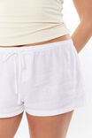 Henley Relaxed Linen Short, WHITE - alternate image 4