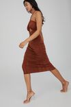 Jasmine Strappy Ruched Midi Dress, BURNT BUTTER - alternate image 4