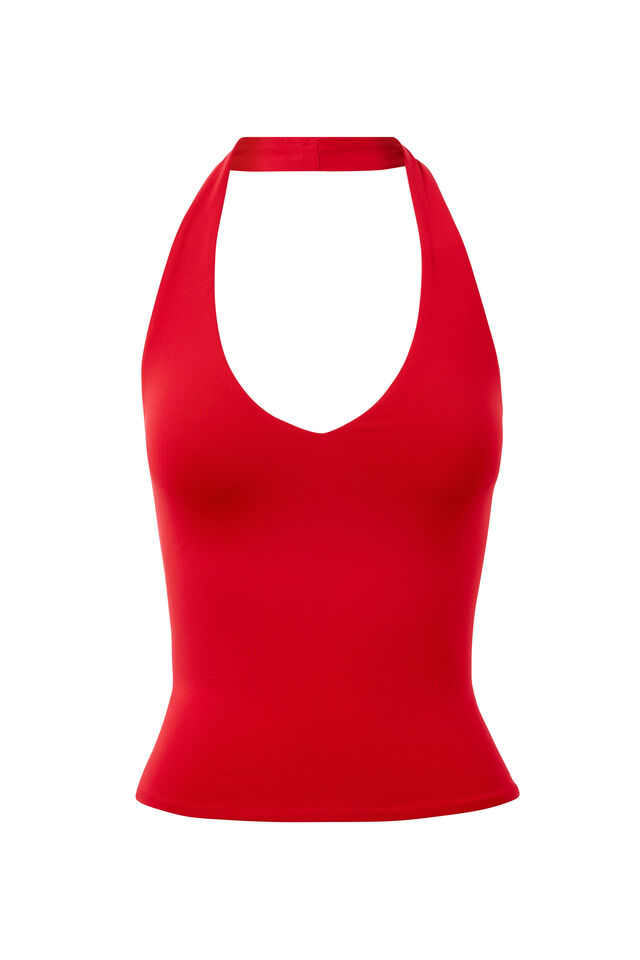 Luxe Halter Top, LIPSTICK RED