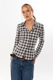 Cindy Check Shirt, NAVY/WHITE CHECK - alternate image 4