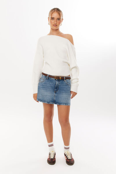 Maya Denim Mini Skirt, ARCTIC BLUE