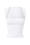 Alora Ruched Top, WHITE - alternate image 6