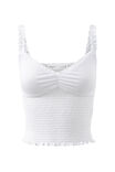 Kayla Shirred Cami, WHITE - alternate image 6