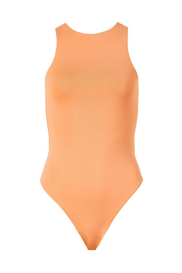 Luxe Sleeveless Bodysuit, ORANGE BUFF