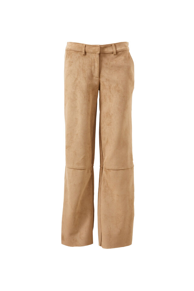 Ebony Faux Suede Pant, TAUPE
