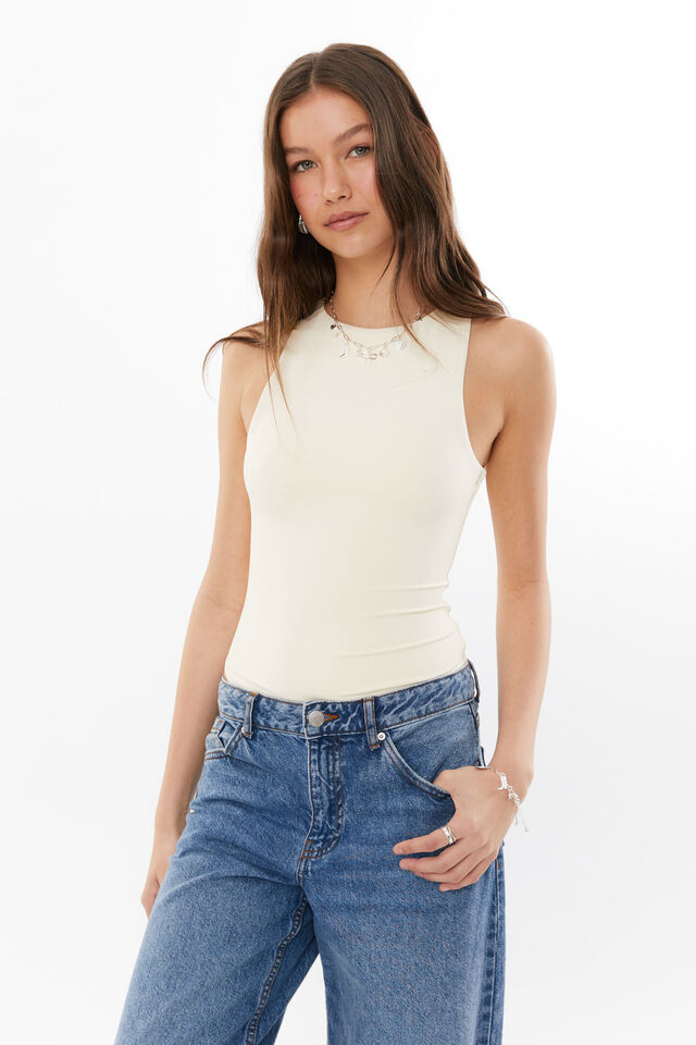 Luxe Sleeveless Bodysuit, LEMON PUFF