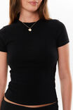 Cotton Fitted Tee, BLACK - alternate image 4