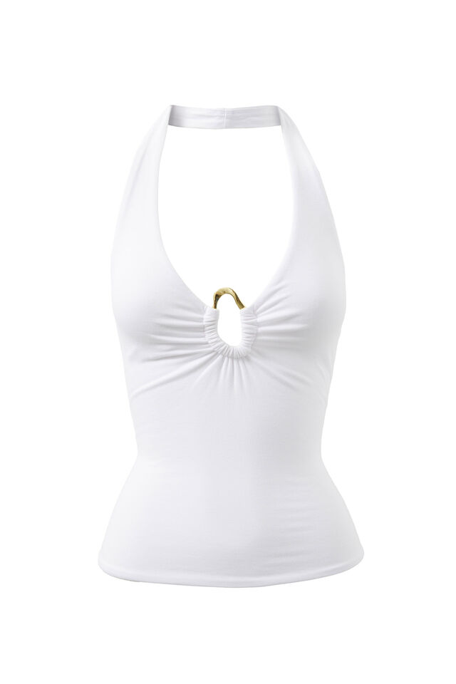Soft Andi Halter Top, WHITE