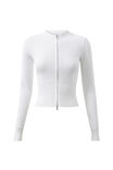 Shelby Zip Through Crew Neck Jumper, WINTER WHITE - alternate image 6