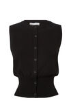 Georgia Button Through Knit Vest, BLACK - alternate image 6