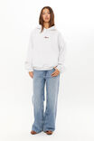 Ella Oversized Fleece Hoodie, SNOW MARLE/MERCI - alternate image 2