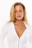 Isabel Zip Through Shirt, WHITE - alternate image 2