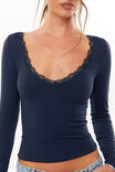 Super Smooth Isla Long Sleeve Top, MIDNIGHT NAVY - alternate image 4