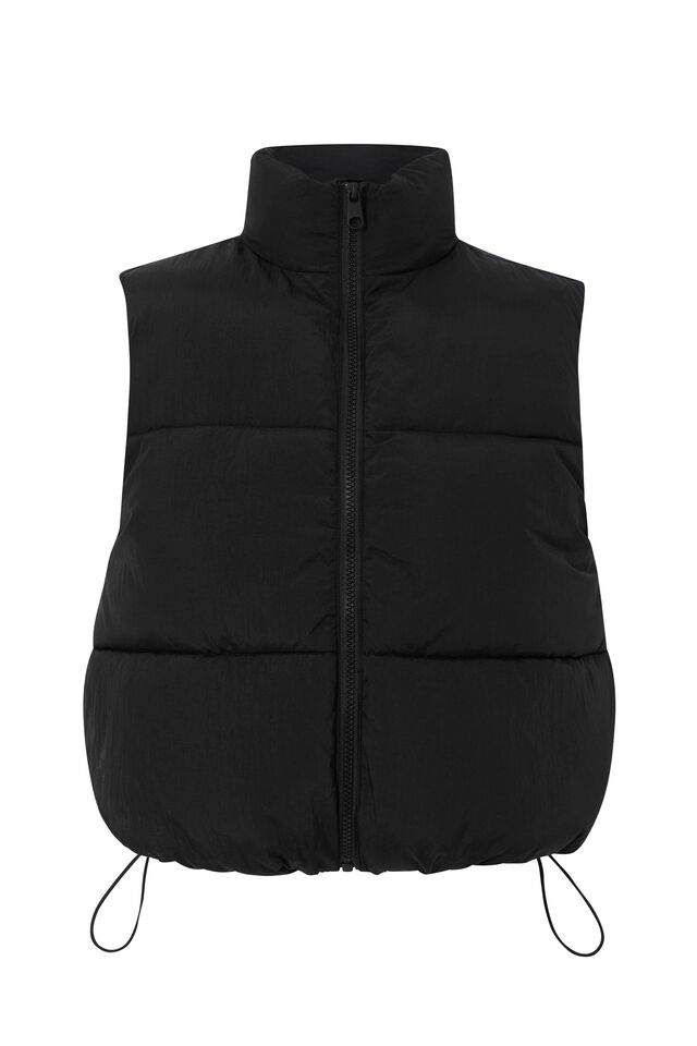 Recycled Puffer Vest, BLACK