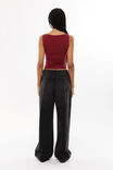 Soft Boat Neck Top, DEEP CHERRY - alternate image 3