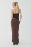 Soft Ruched Split Maxi Skirt, ESPRESSO BROWN - alternate image 3