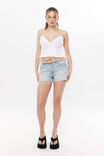 Studded Faux Suede Belt, BEIGE/BRUSHED GOLD - alternate image 2