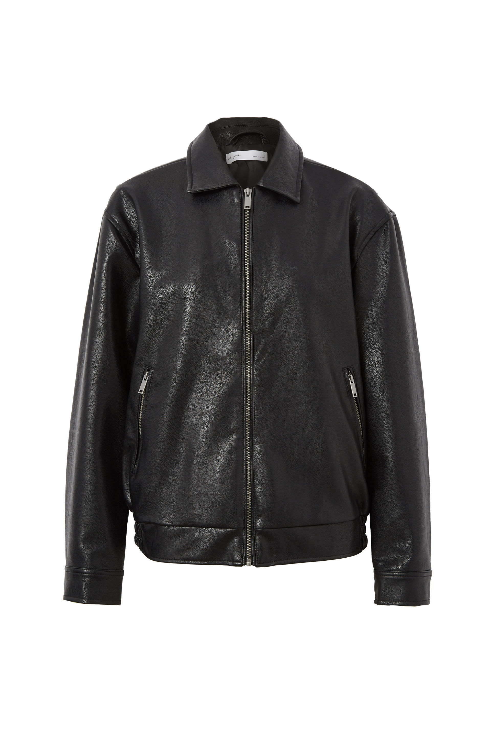 Mens faux leather bomber jacket online
