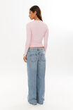 Luxe Long Sleeve Longline Tee, ROSETTE PINK - alternate image 3