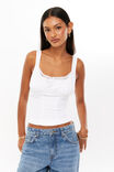 Lana Gathered Top, WHITE - alternate image 1