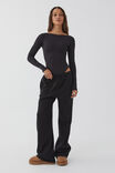 Luxe Backless Long Sleeve Bodysuit, BLACK - alternate image 2