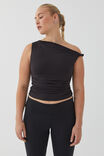 Luxe Bree Ruched Twist Top, BLACK - alternate image 4