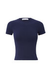 Cotton Fitted Tee, VARSITY NAVY - alternate image 6