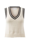 Reece V Neck Knit Vest, SUMMER WHITE/BLACK - alternate image 6
