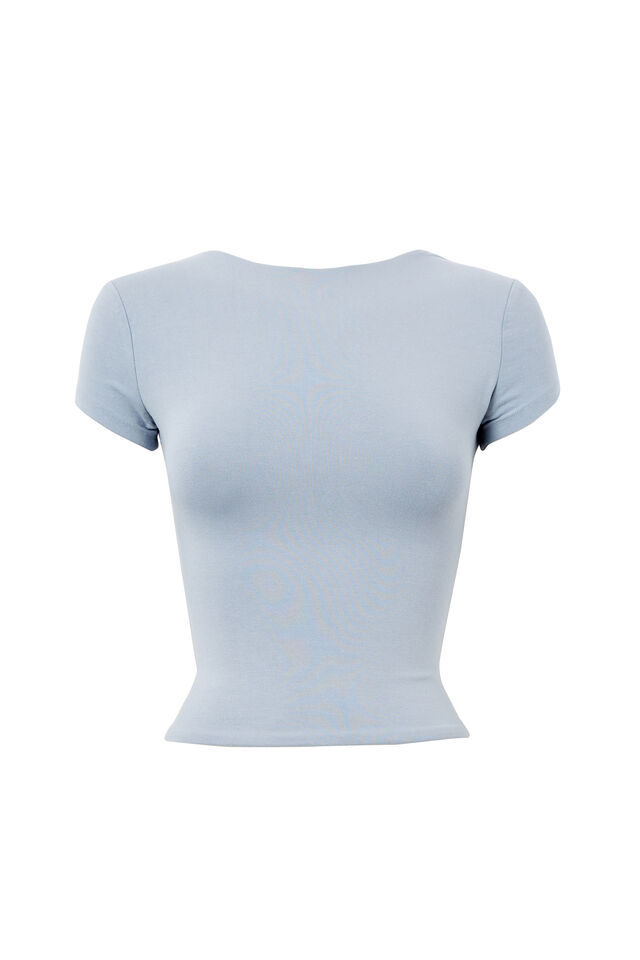 Soft Backless Tee, BLUE MIST