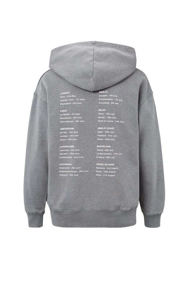 Paige Oversized Printed Hoodie, WASHED NEW YORK GREY/NYC TO LDN