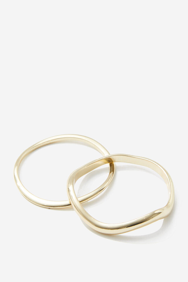 Bangle 2 Pack, GOLD/FREE FORM