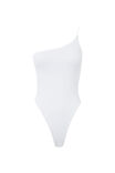 Luxe One Shoulder Bodysuit, WHITE - alternate image 6
