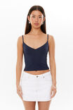 Luxe Strappy V Neck Cami, ALL STAR NAVY - alternate image 1