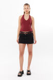 Luxe Halter Top, DEEP CHERRY - alternate image 2