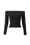 Soft Debbie Off The Shoulder Top, BLACK - alternate image 6