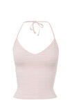 Khloe V Neck Halter Top, PINK STRIPE - alternate image 6