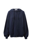 Josie Oversized Zip Through Hoodie, NIGHT NAVY - alternate image 6